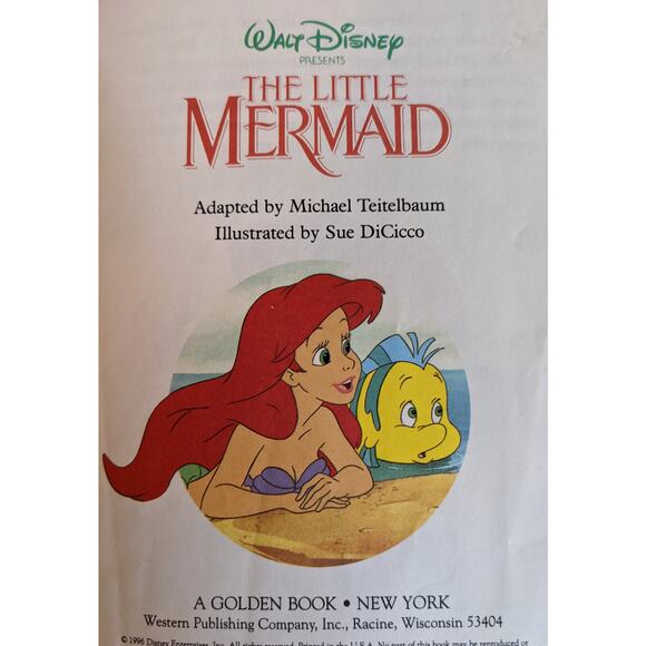 Vintage Golden Book Set of 2 Walt Disney Cinderella The Little Mermaid Childrens - Picture 9 of 13